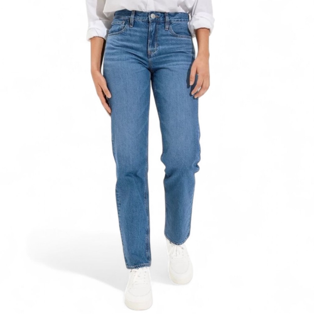 American Eagle Medium Blue High-Rise Straight Leg Jeans | Sz 12 X-Long Tall